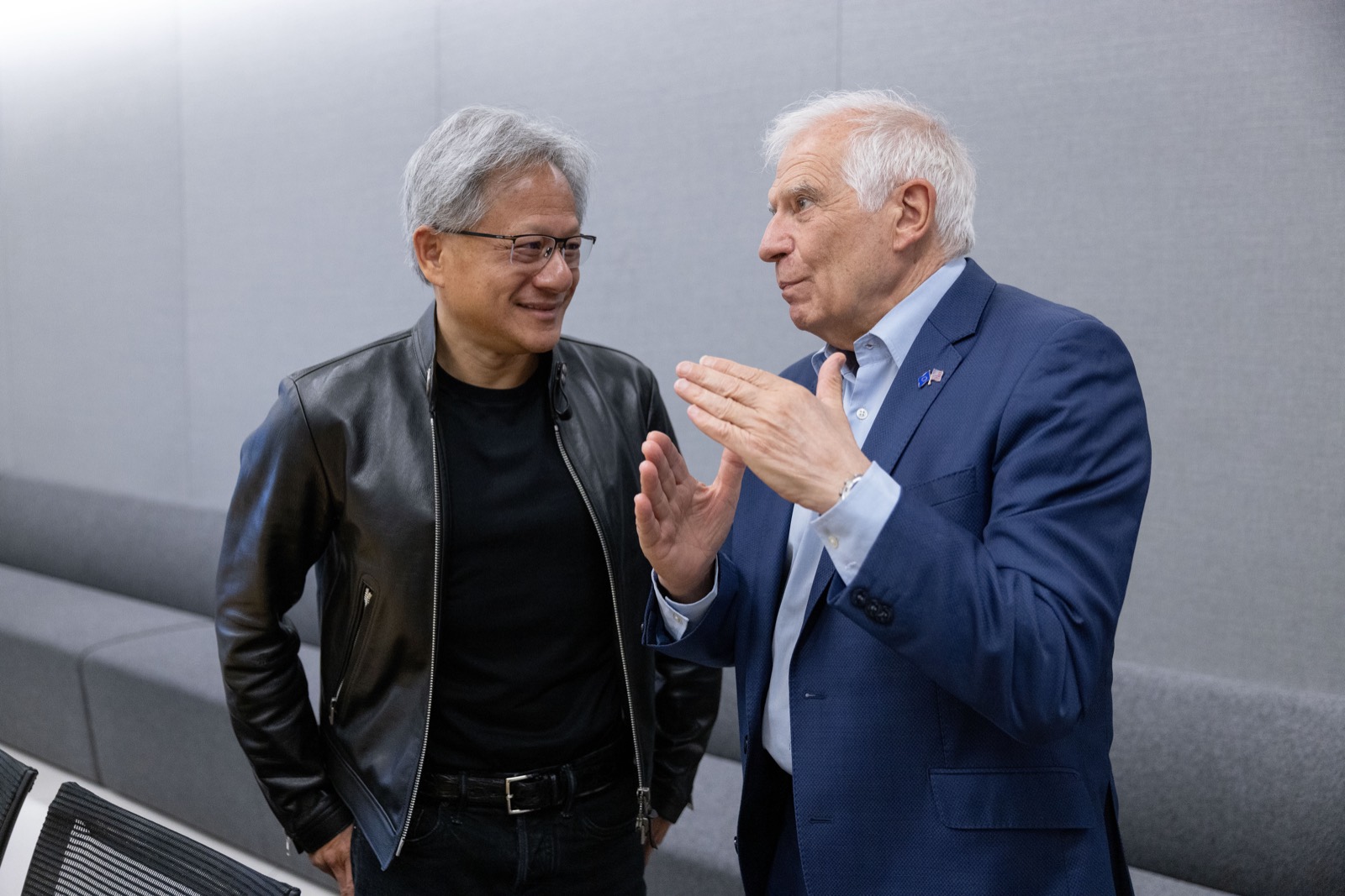 Jensen Huang with EU diplomat Josep Borrell