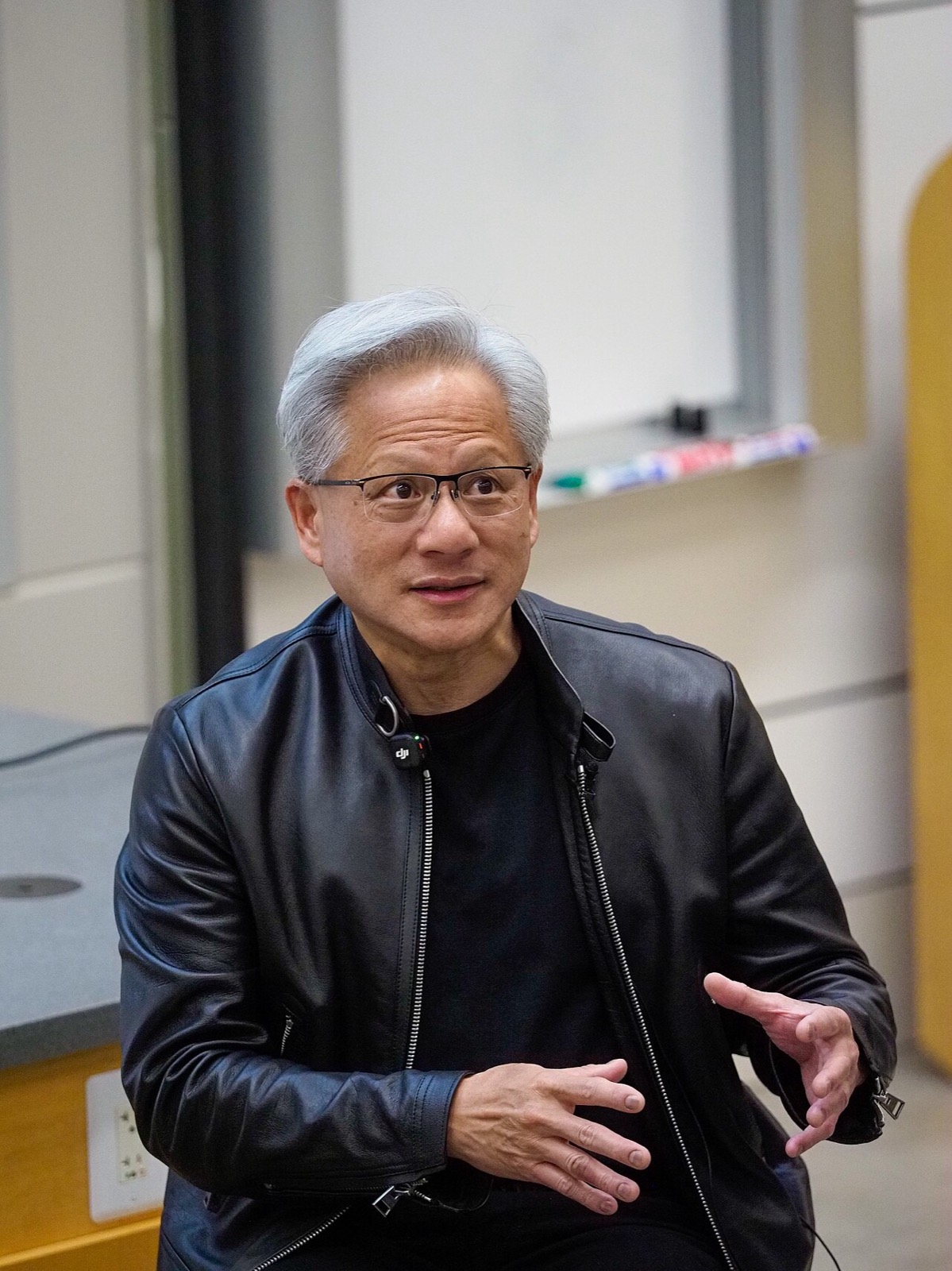Jensen Huang on stage at Stanford