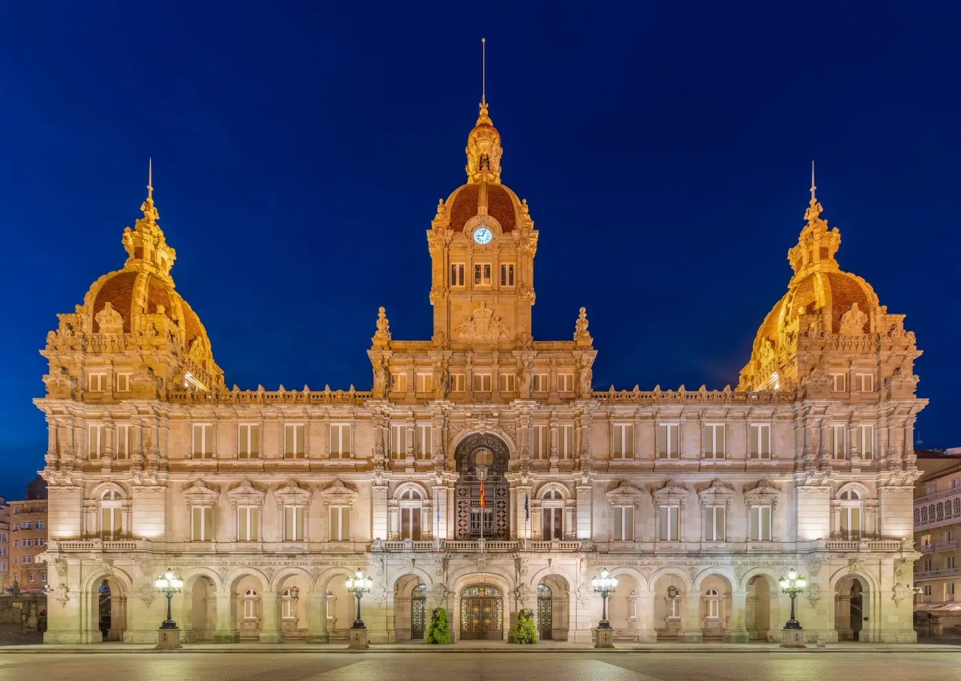 A Coruña city hall plaza texture for Zara birthplace