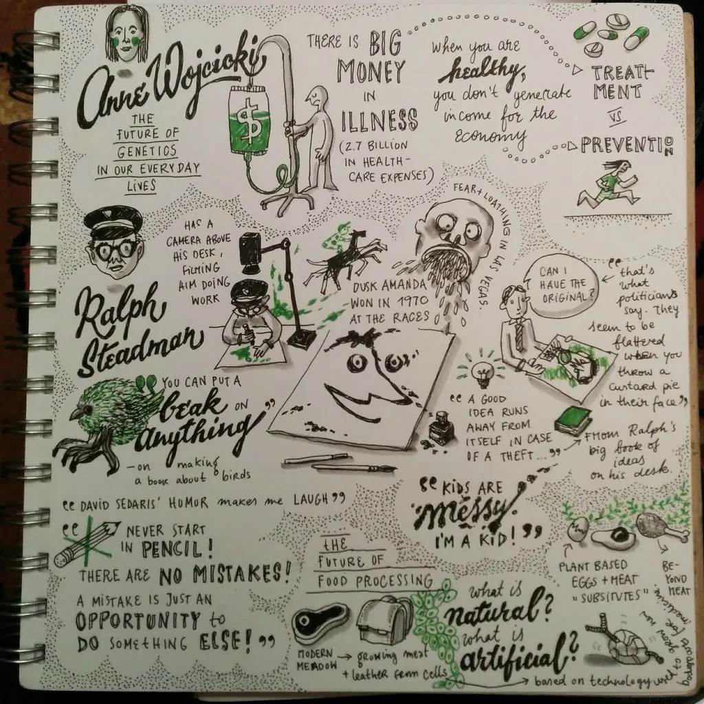 Anne Wojcicki speaking at SXSW 2014 panel on the future of food processing (Flickr via Openverse, by‑nc‑nd 2.0, evalottchen)