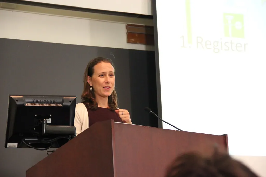 Anne Wojcicki at 23andMe headquarters (Flickr via Openverse, by-nc-sa 2.0, credit: dreamexplorer)