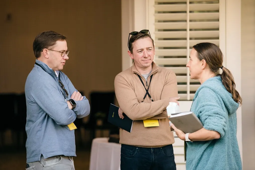 Anne Wojcicki with Chris Britt and Joshua Motta (Flickr via Openverse, by 2.0, Village Global)