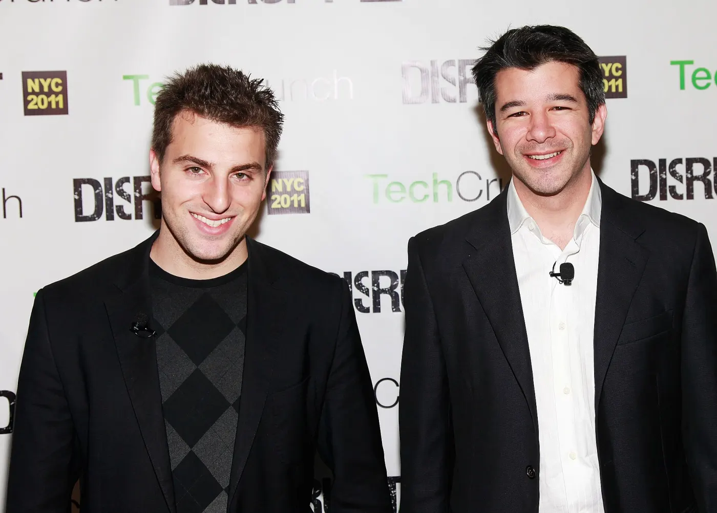 Brian Chesky with Travis Kalanick at TechCrunch Disrupt NYC 2011
