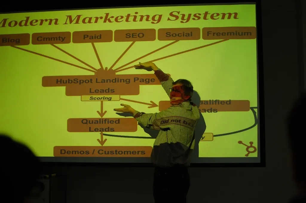 Brian Halligan explaining the HubSpot “secret sauce” (Flickr via Openverse, by-sa 2.0, credit: Seedcamp Photos)