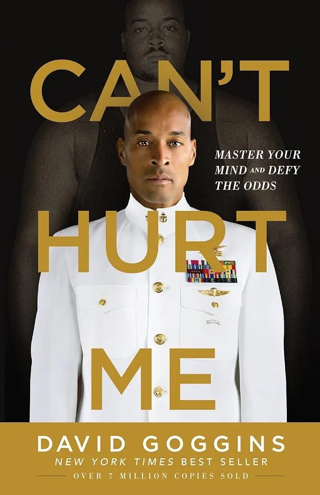 Cover of Can't Hurt Me, showing Goggins in his white Navy uniform