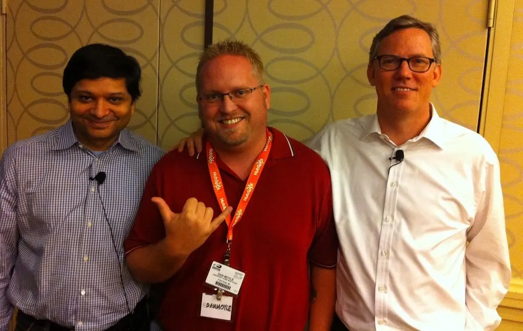 Dharmesh Shah with Dan Moyle and Brian Halligan (Flickr via Openverse, License: by 2.0, credit: danielmoyle)