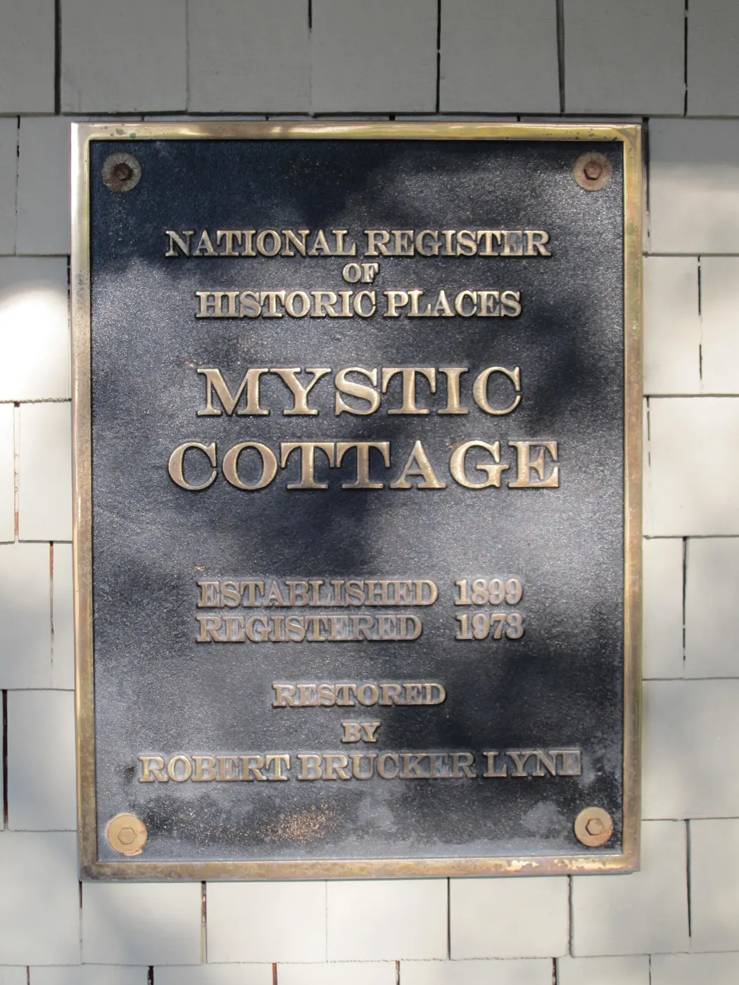 Mystic Cottage National Register plaque