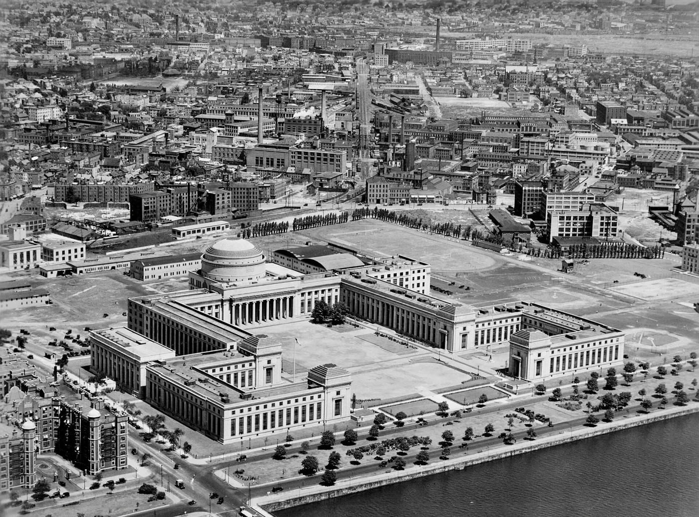 Vintage aerial of MIT Great Dome campus