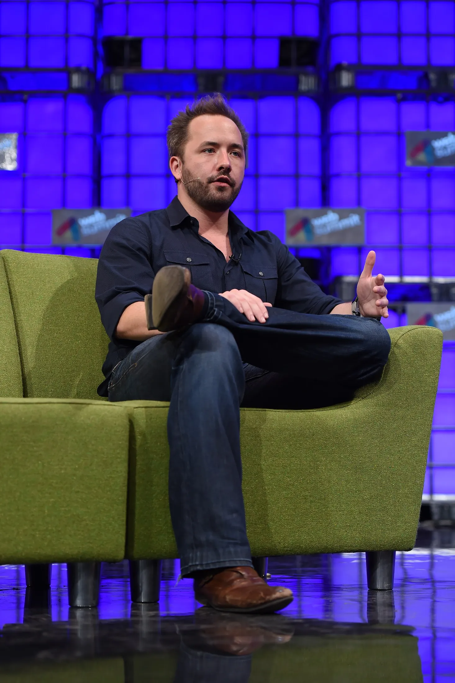 Drew Houston speaking on Web Summit stage