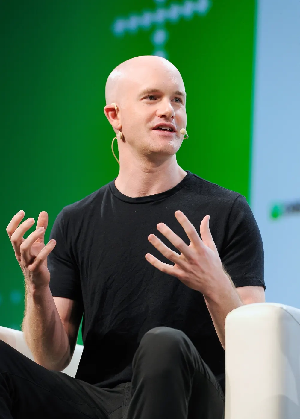 Coinbase co-founder Brian Armstrong at TechCrunch Disrupt, 2018 (Wikimedia Commons, credit needed)