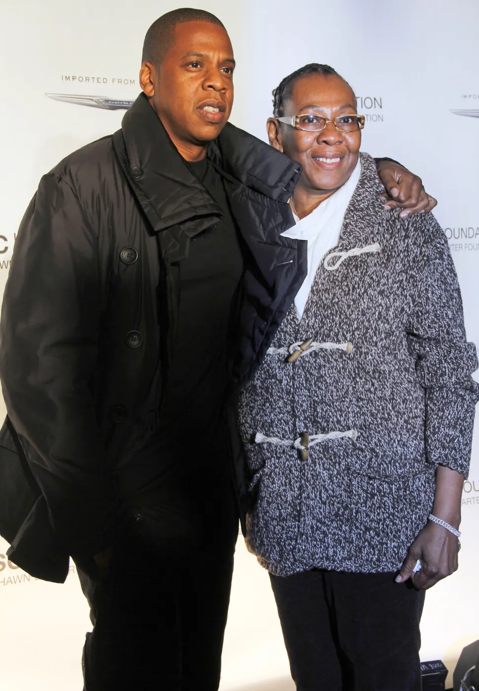 Jay-Z with his mother, Gloria Carter, at a foundation event