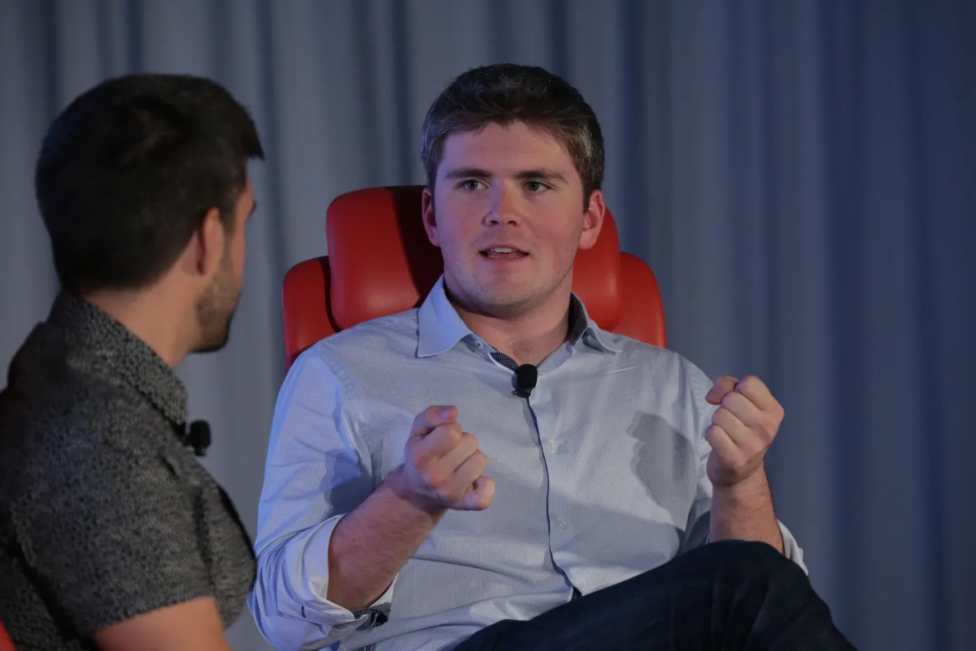 John Collison onstage interview