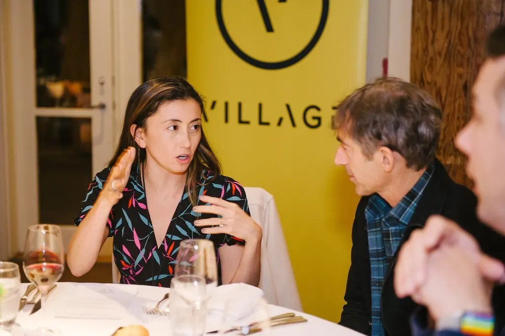 Katrina Lake with investor Mark Pincus (Flickr via Openverse, by-nc-nd 2.0, credit: Village Global)