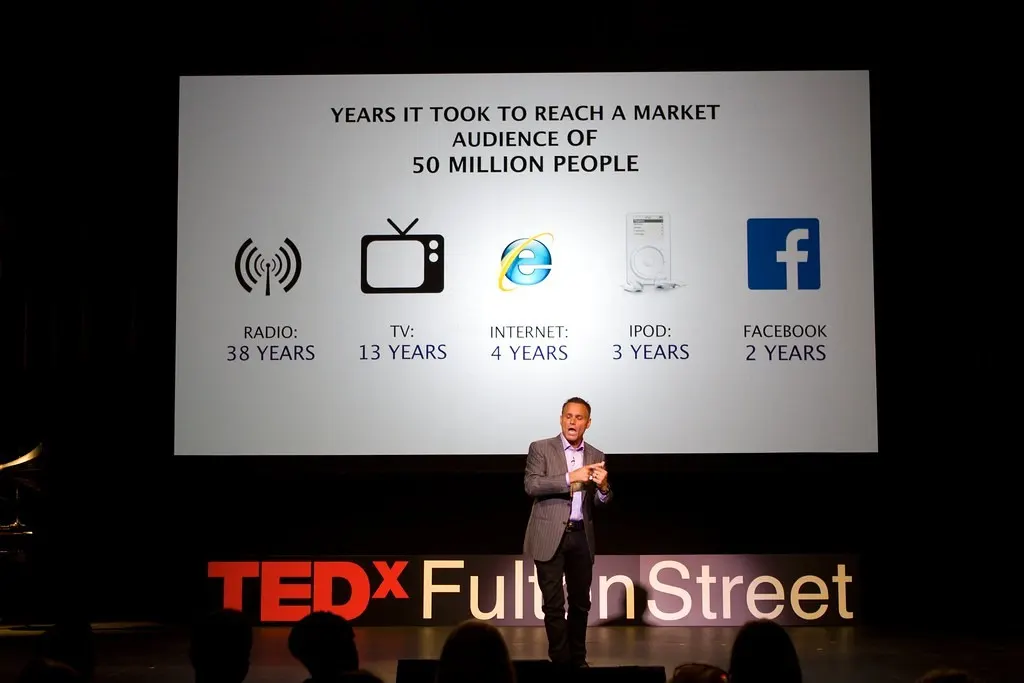 Kevin Harrington during his TEDxFultonStreet presentation (Flickr via Openverse, by-nc-nd 2.0, credit: tedxfultonstreet)