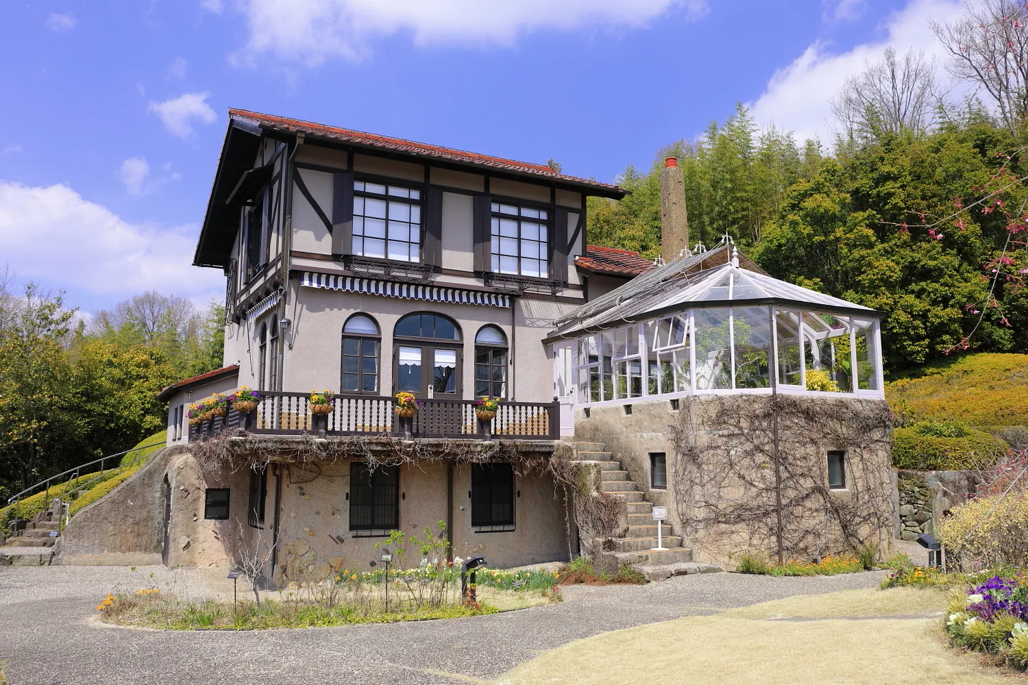 His former Western-style residence, front view