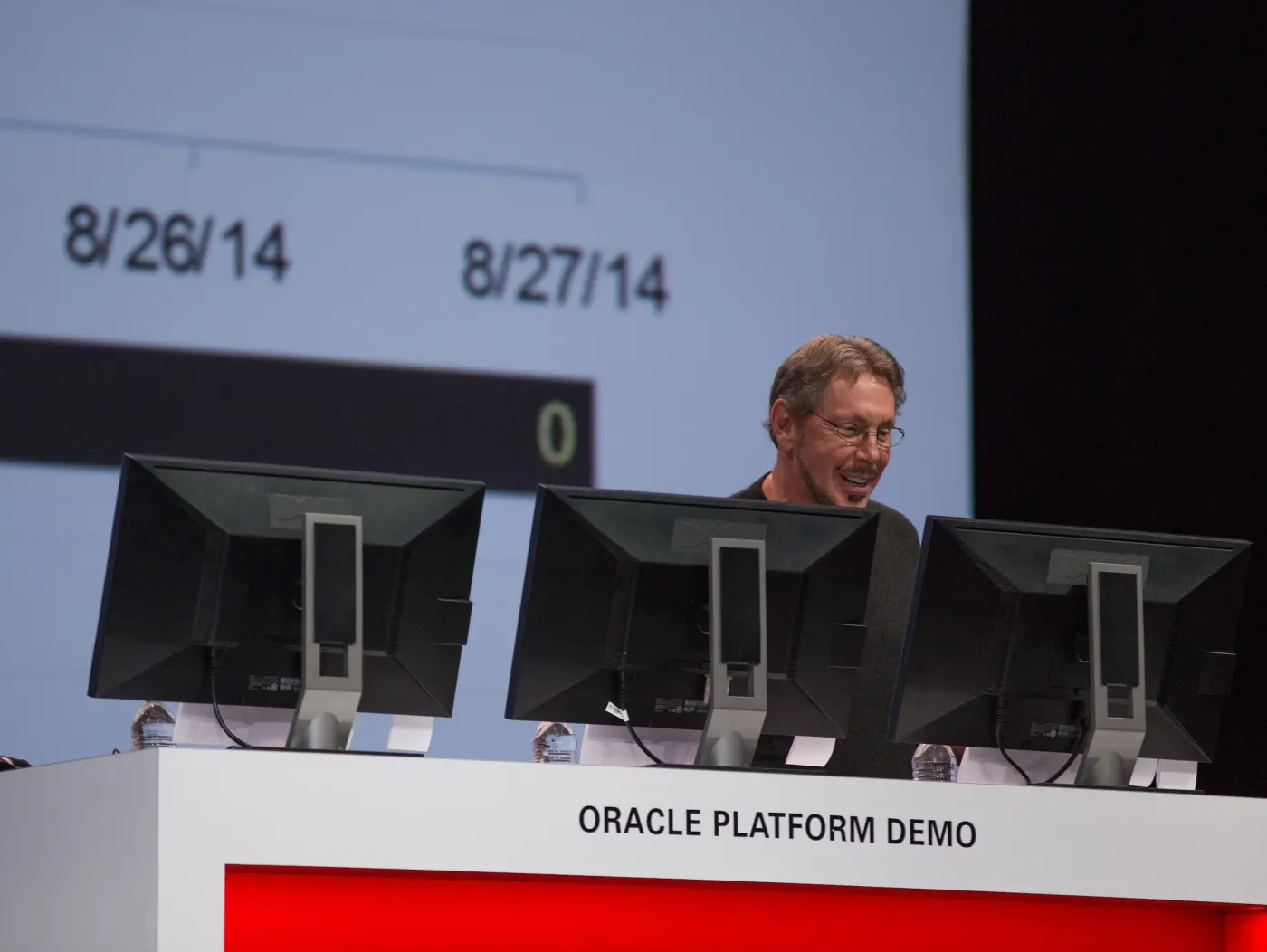 Larry Ellison giving a product demo