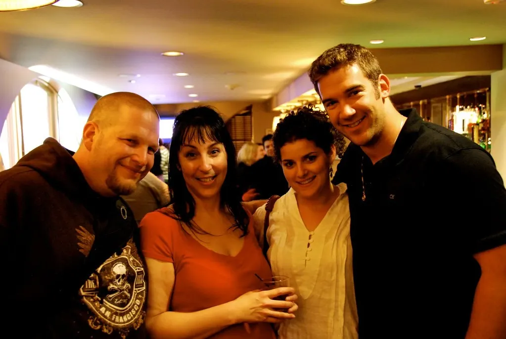 Lewis Howes with co‑founders Chris Brogan, Kathryn Jennex, and Sarah Merion at a Mortons event (Flickr via Openverse, by-nd 2.0, credit: Geoff Livingston)