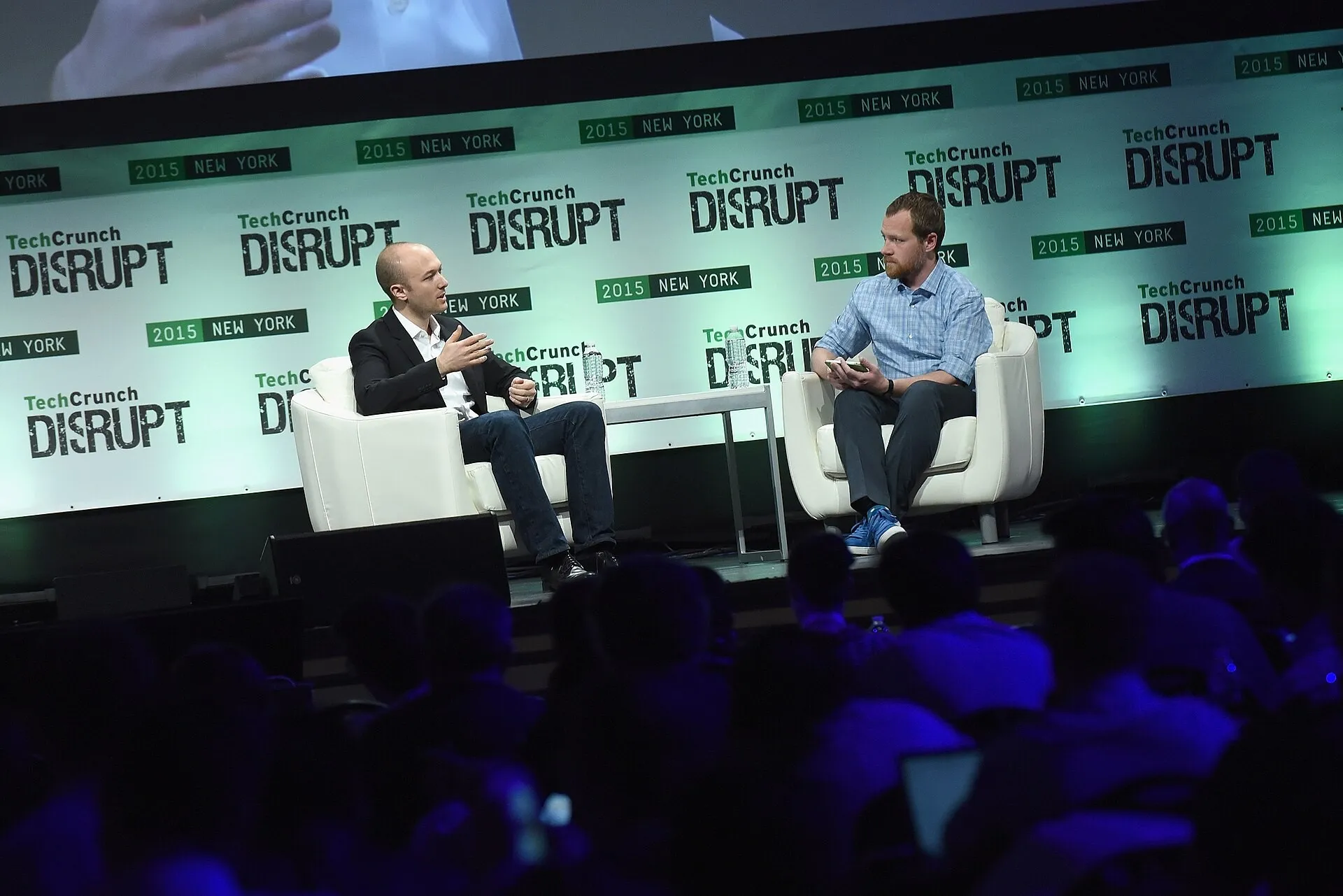 Logan Green on stage at TechCrunch Disrupt New York, 2015 (Wikimedia Commons, credit needed)