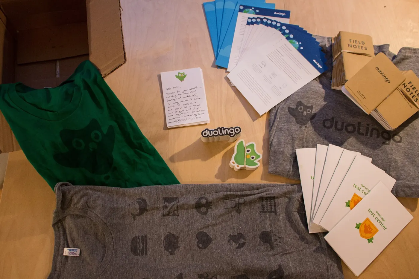 Duolingo merchandise featuring Duo the owl (Wikimedia Commons, credit needed)