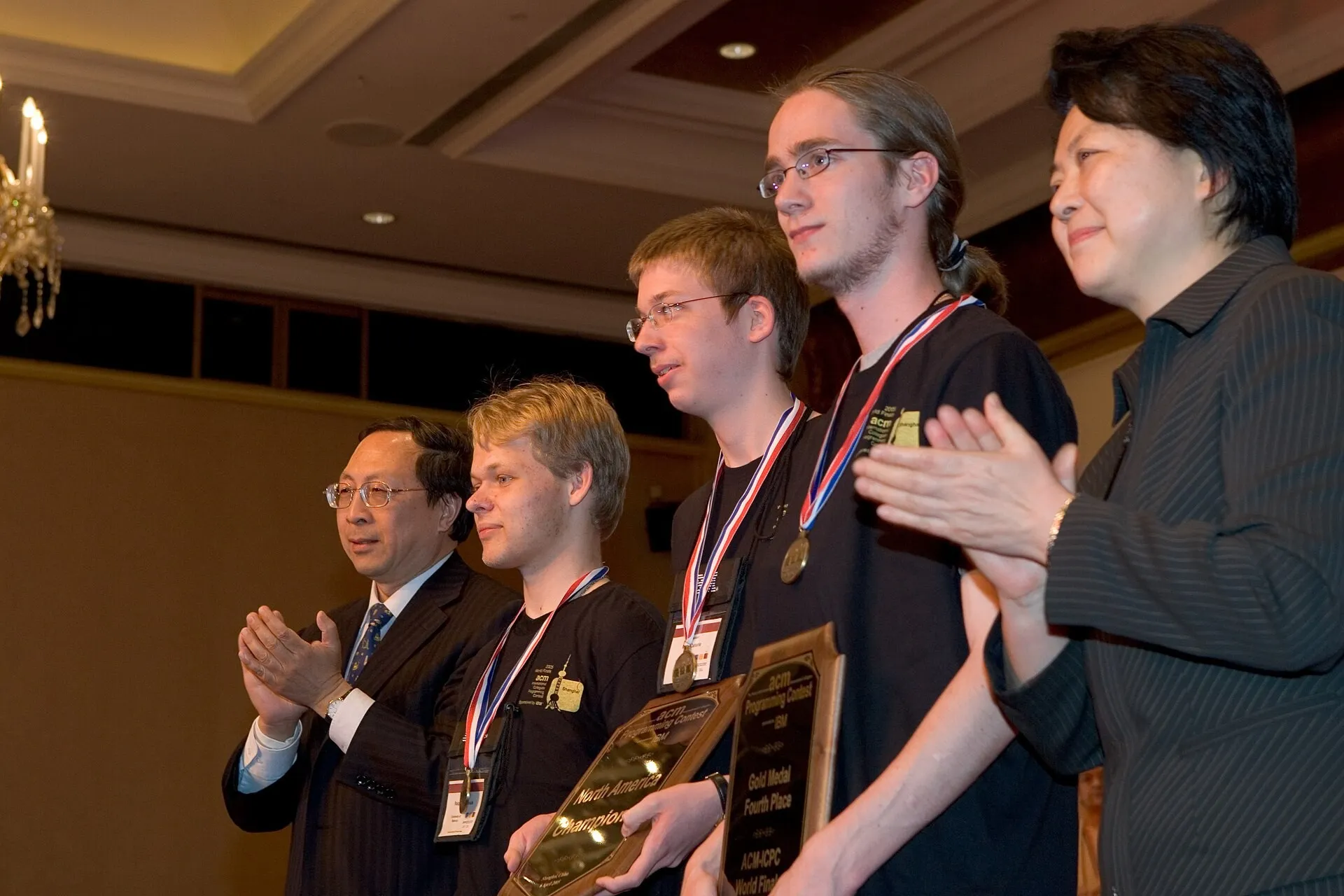 The University of Waterloo team wins a gold medal at the 2005 ACM ICPC World Finals in Shanghai (Wikimedia Commons, credit needed)