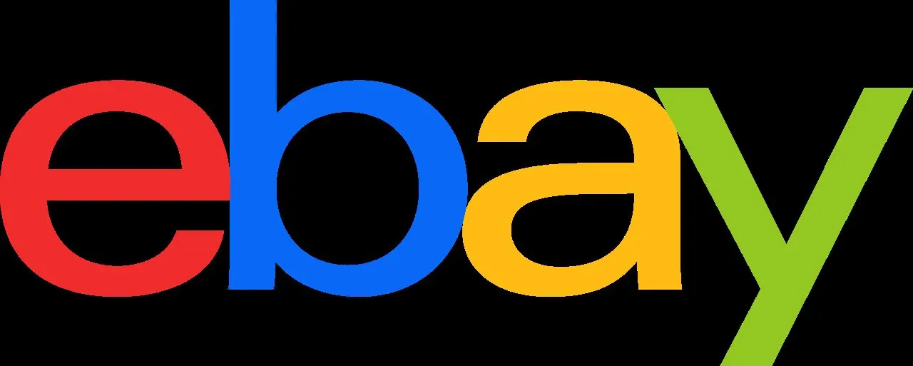 eBay logo on black background