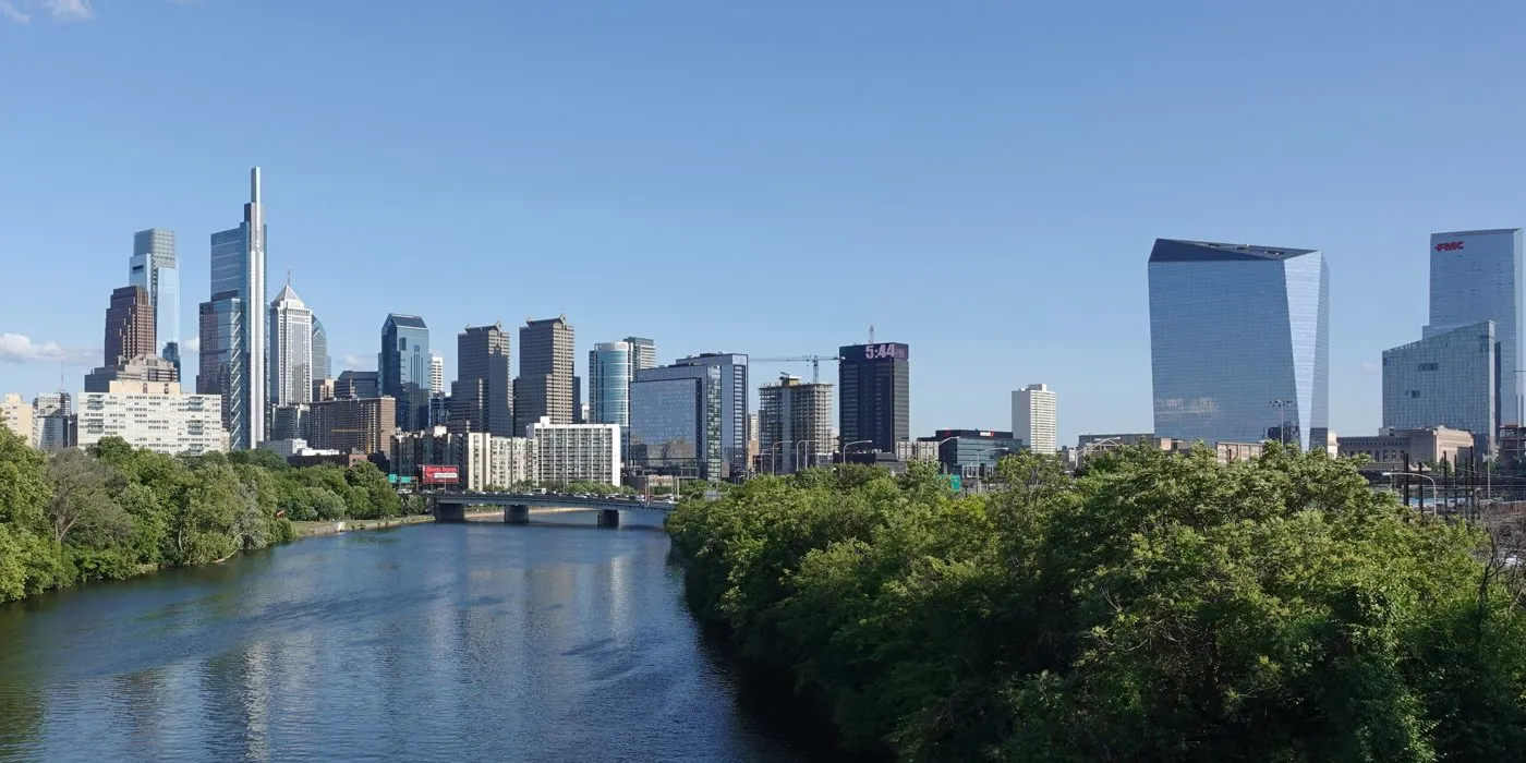 Philadelphia skyline across the Schuylkill River