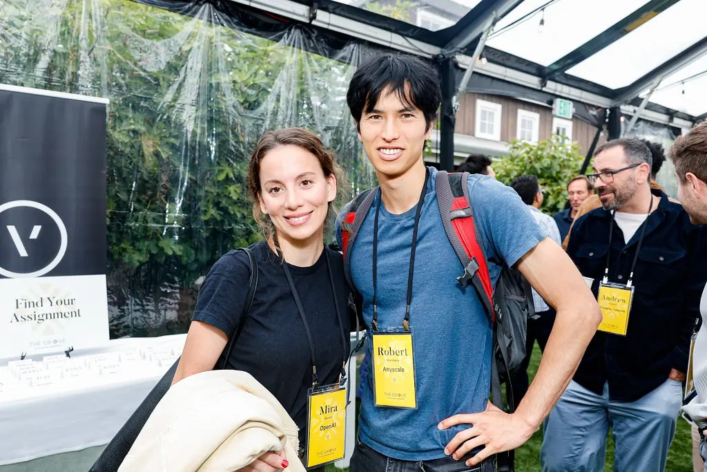Mira Murati with co‑founder Robert Nishihara (Flickr via Openverse, by‑nc 2.0, credit: Village Global)