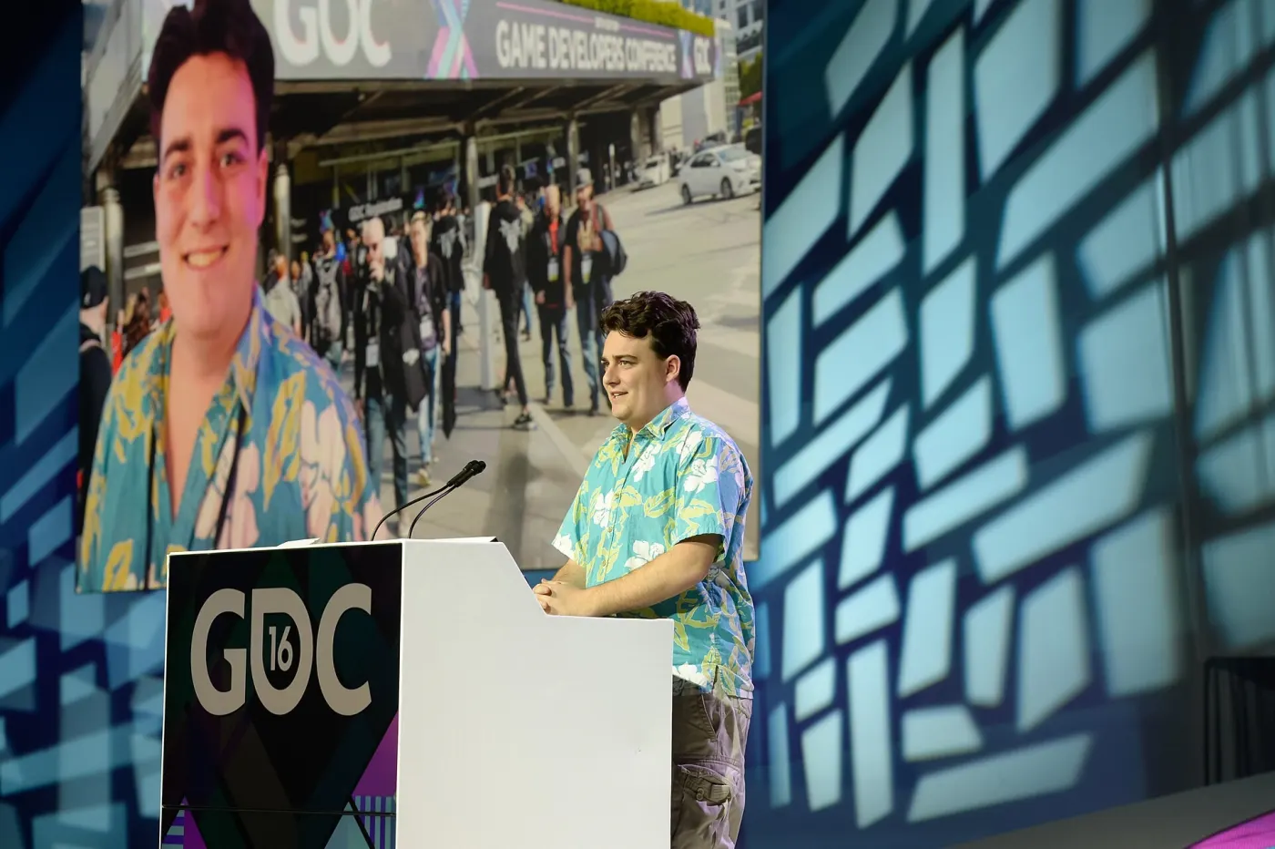 Palmer Luckey at the Game Developers Conference, 2016 (Wikimedia Commons, credit needed)