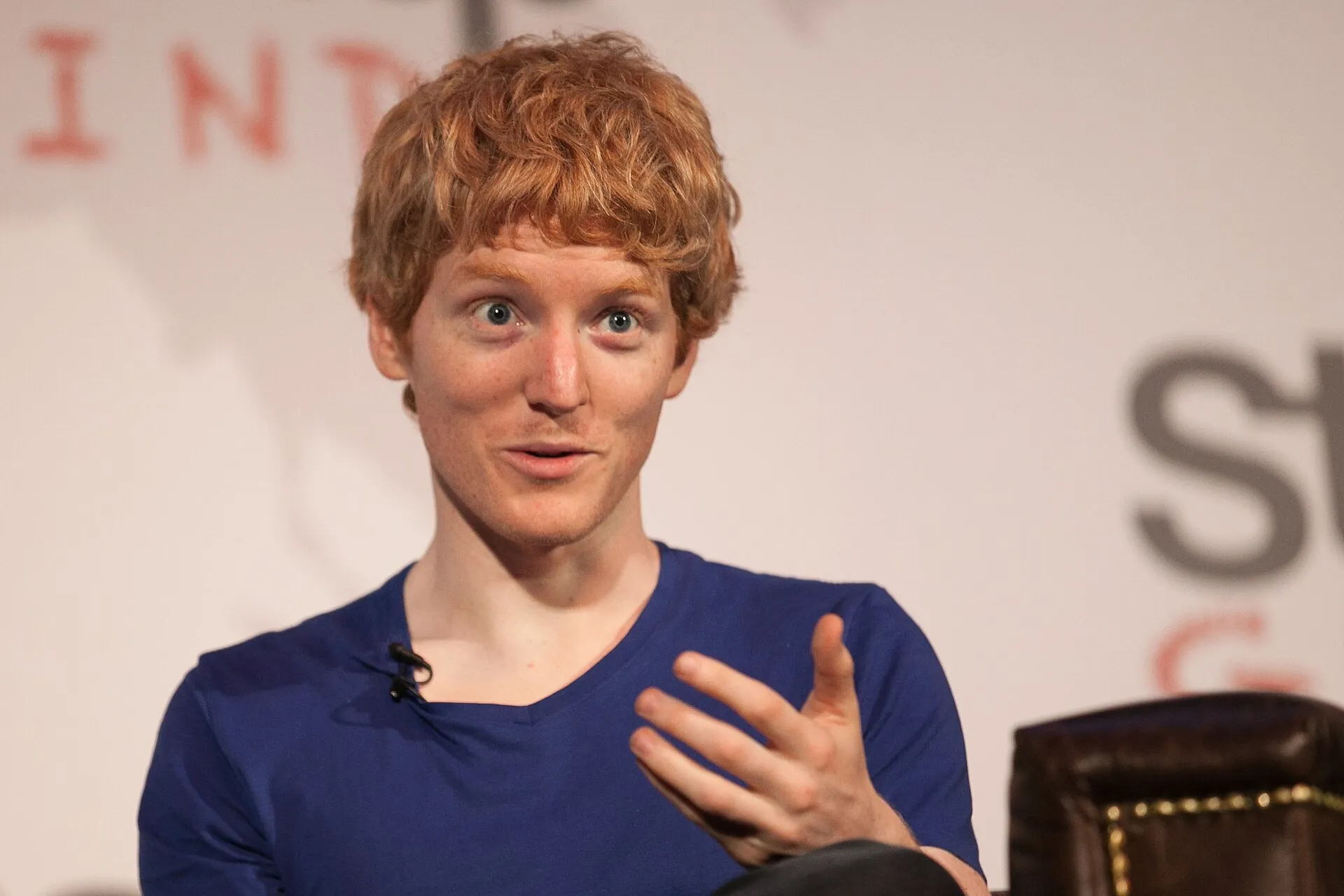 Patrick Collison speaking on stage