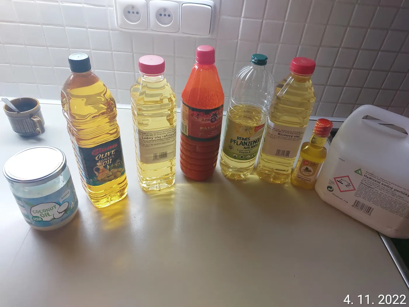 Soap making ingredients (Wikimedia Commons, credit needed)