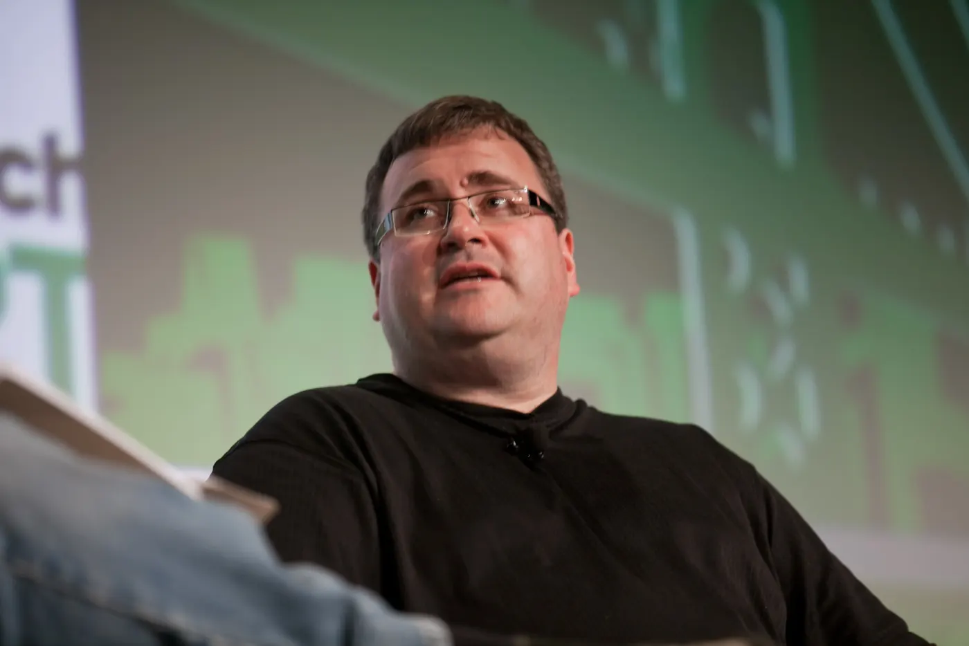Reid Hoffman on a panel
