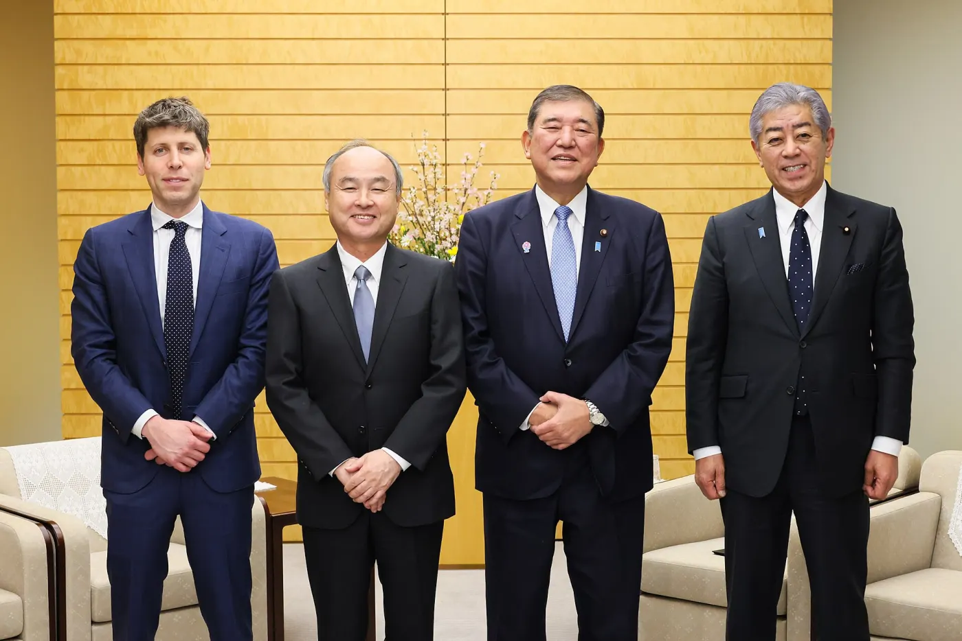 Sam Altman with SoftBank and Japanese leaders