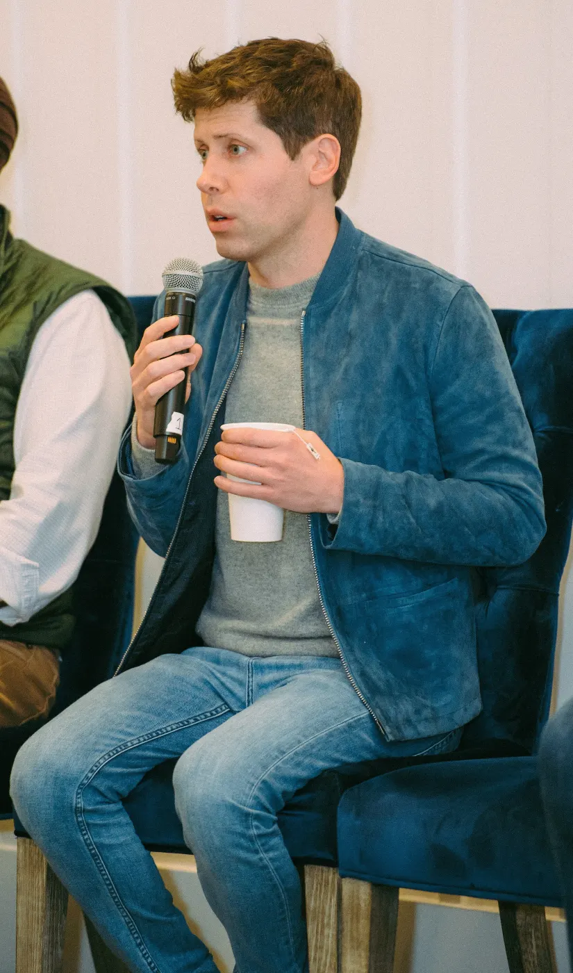 Sam Altman interview with tea cup