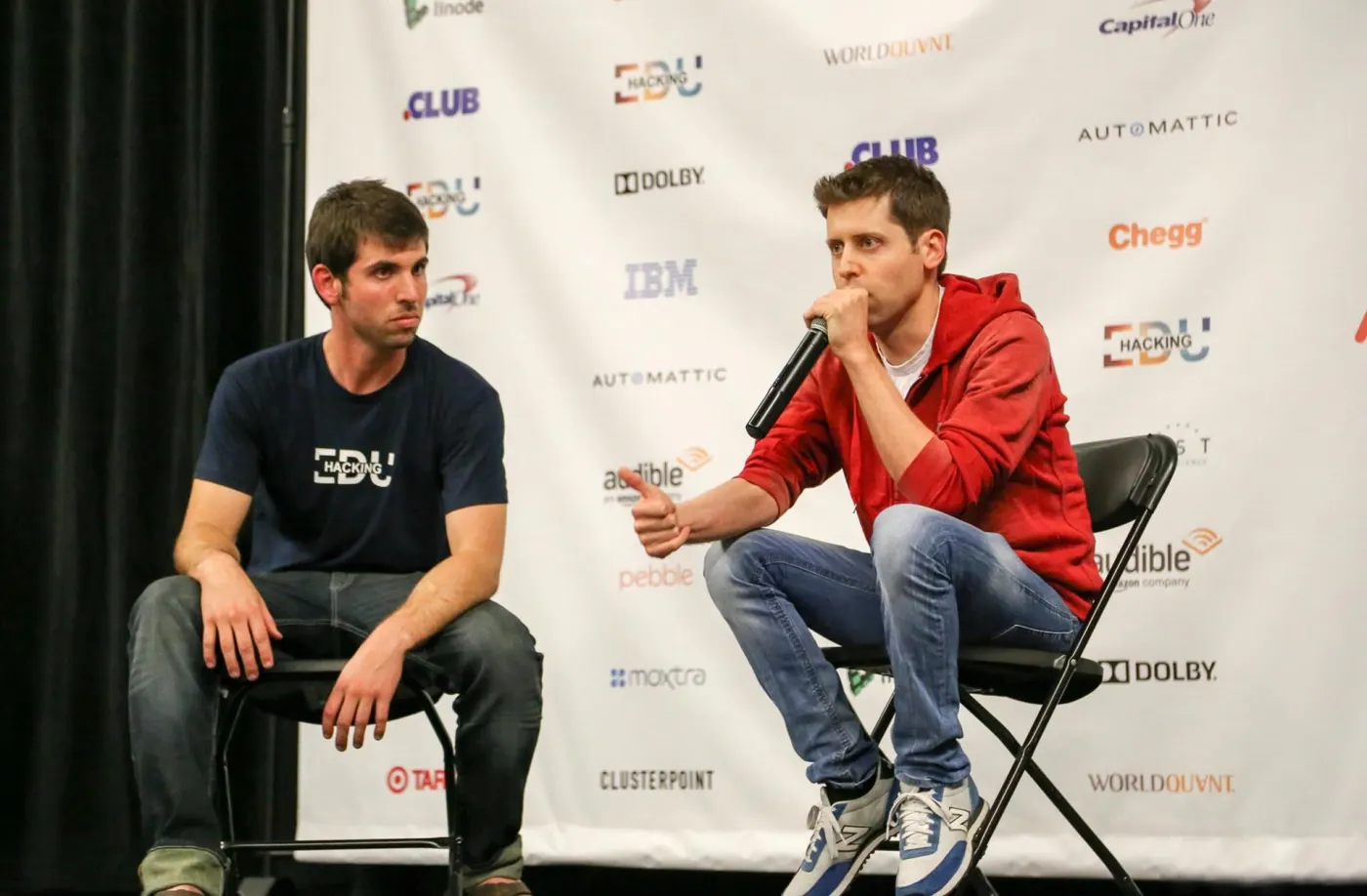 Sam Altman speaking at Hacking Edu