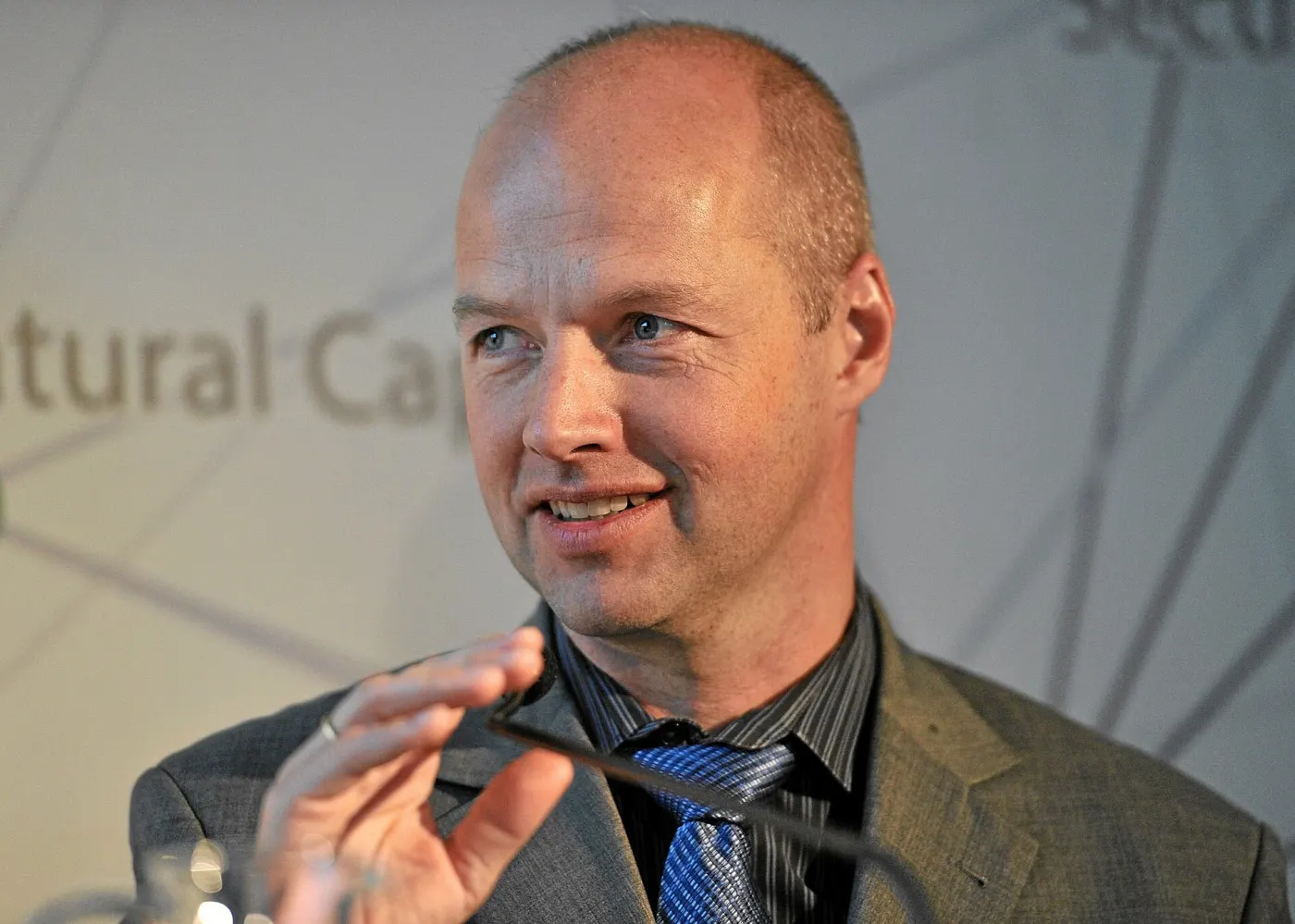 Sebastian Thrun at the World Economic Forum, 2013 (Wikimedia Commons, credit needed)