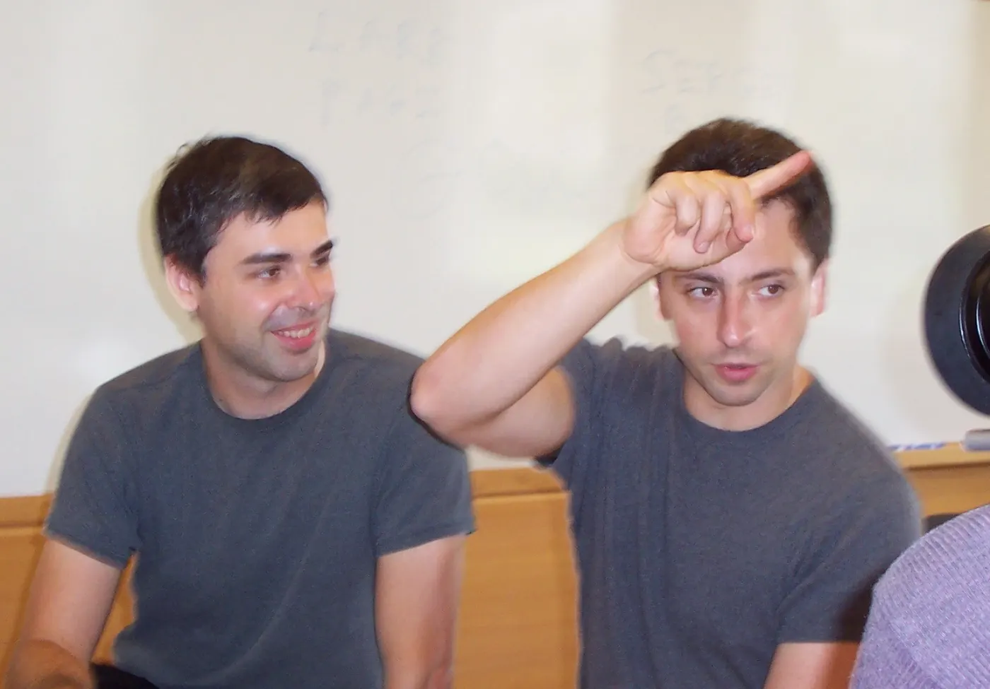 Sergey Brin with Larry Page