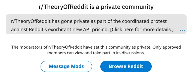 Subreddits going private during the 2023 API protest (Wikimedia Commons, credit needed)