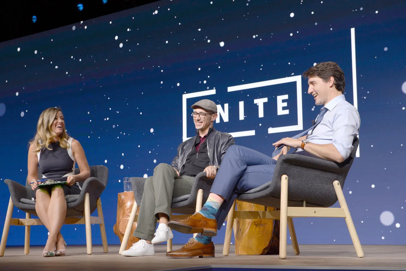 Event photo with Justin Trudeau and Amber Mac (Wikimedia Commons, CC BY-SA 4.0; verify Tobi appears before use)