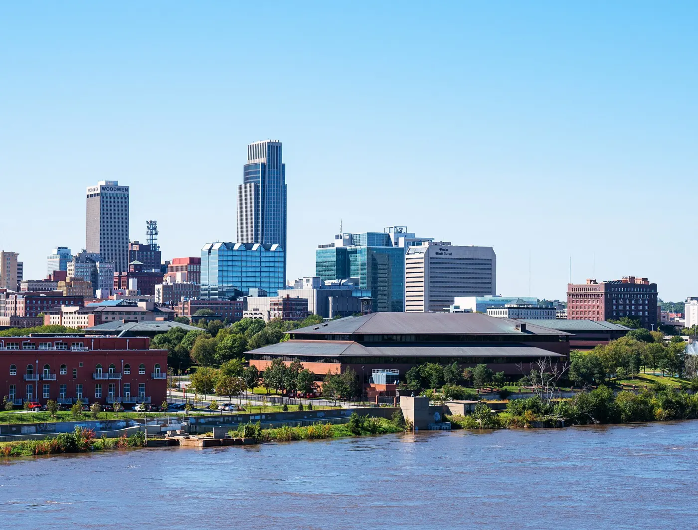 City of Omaha, Nebraska Skyline on the Missouri River (30899