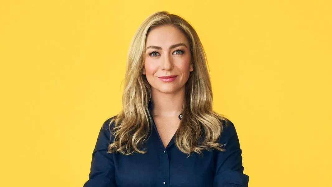 Portrait against solid Bumble yellow